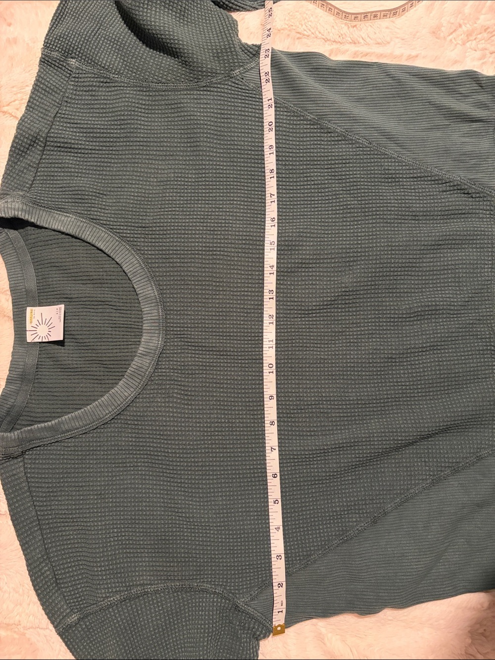 NWOT Aerie offline Dark Green Long Sleeve Oversized Thermal Top Sz XS - Picture 8 of 10